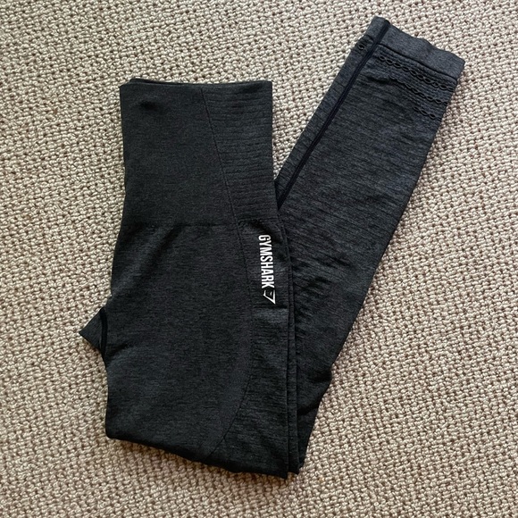 Gymshark Dark Grey Workout Cropped Leggings S 🦈 - Picture 1 of 7